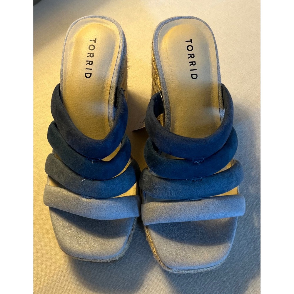 Torrid Blue Ombre Multi Strap Wedge Sandals Espadrille 8WW 40335228